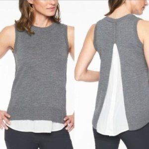 Athleta Itinerary Merino Wool Layered Tank Sweater
